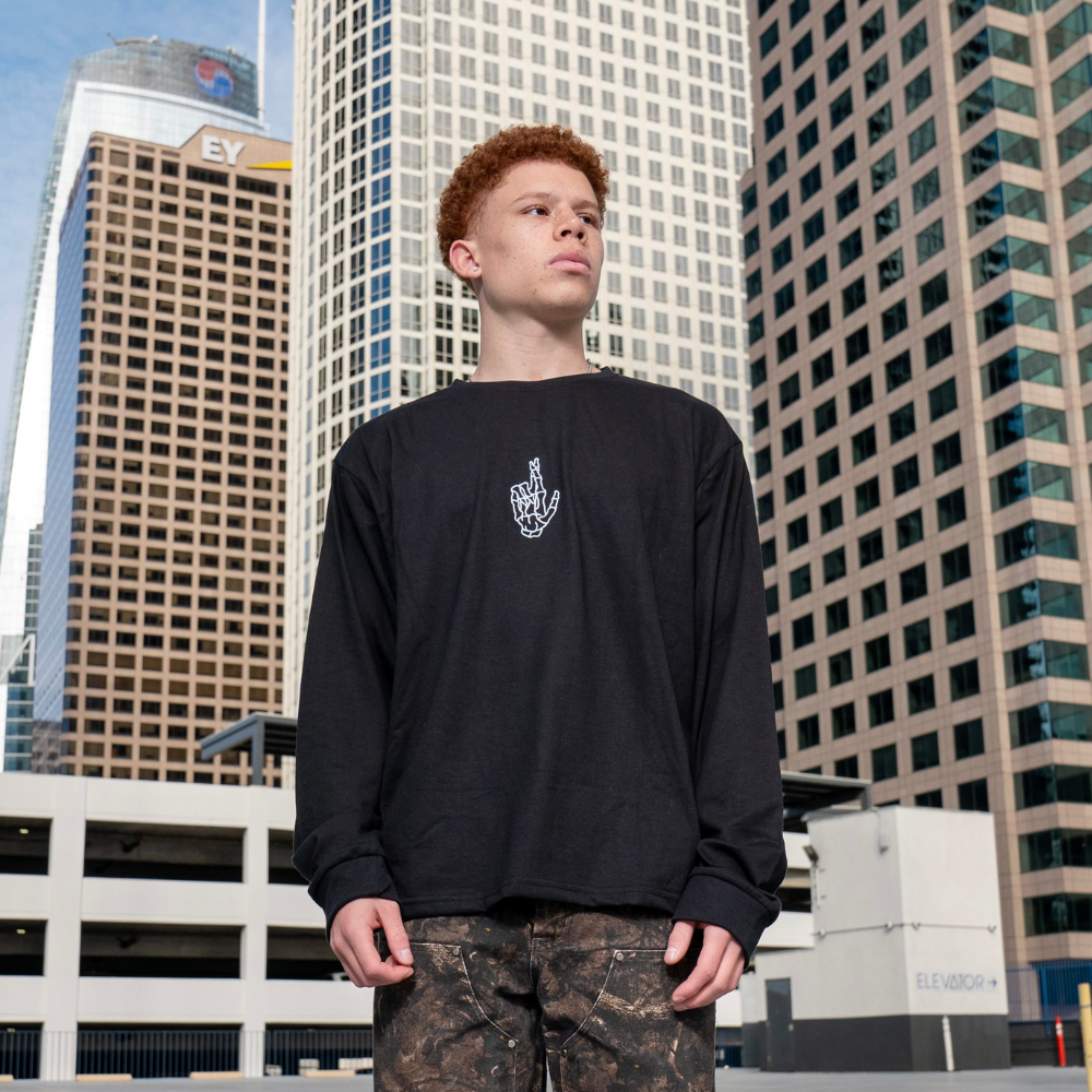 LONG SLEEVE OG BONES TEE (BLACK)
