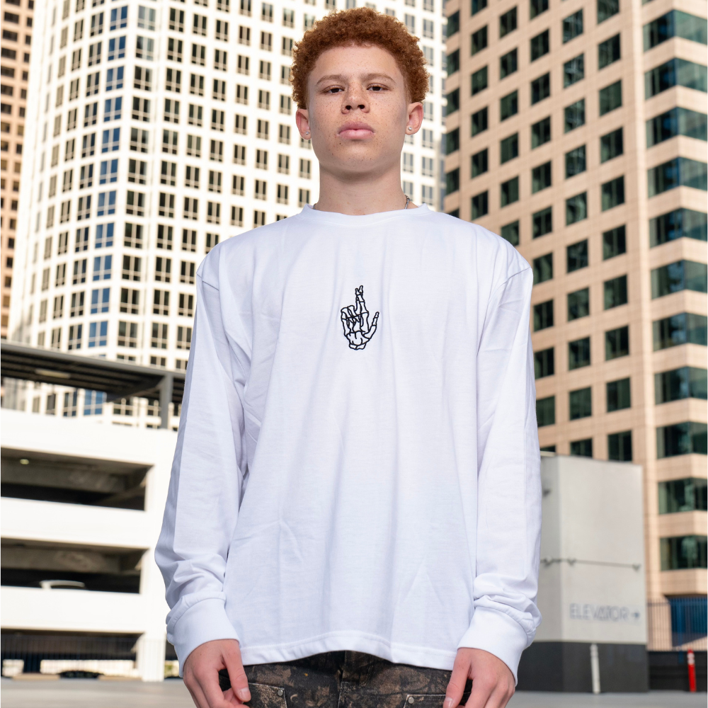 LONG SLEEVE OG BONES TEE (WHITE)